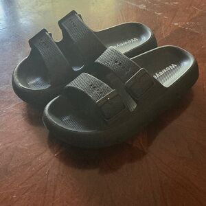 Kids Black Slide Sandals